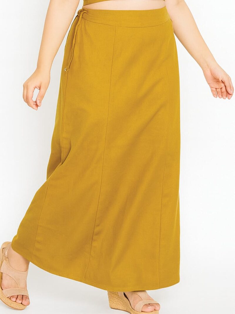 W-IS-135-03-MY-105-F Women’s Cotton Embroidered In-Skirt – Mustard Yellow