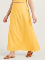 Women’s Cotton Embroidered In-Skirt – Orange