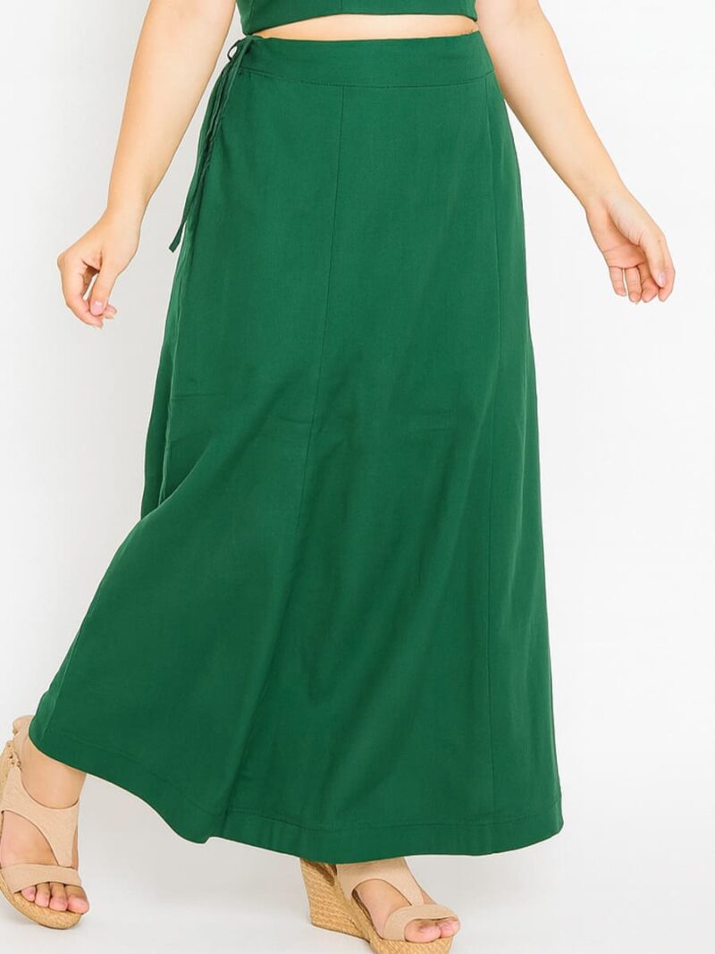 Women’s Cotton Embroidered In-Skirt – Green
