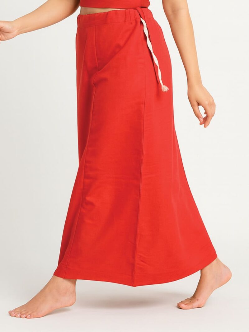 Women’s Cotton Embroidered In-Skirt – Raspberry