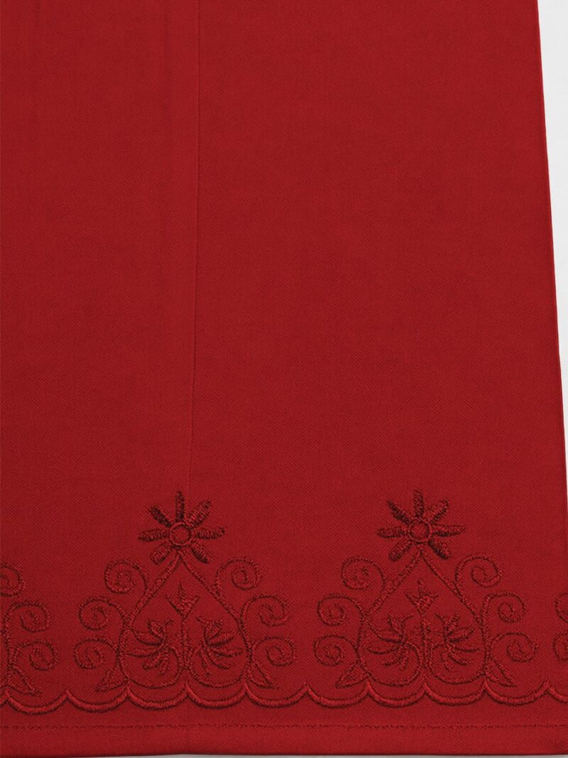 Women’s Cotton Embroidered In-Skirt – Maroon