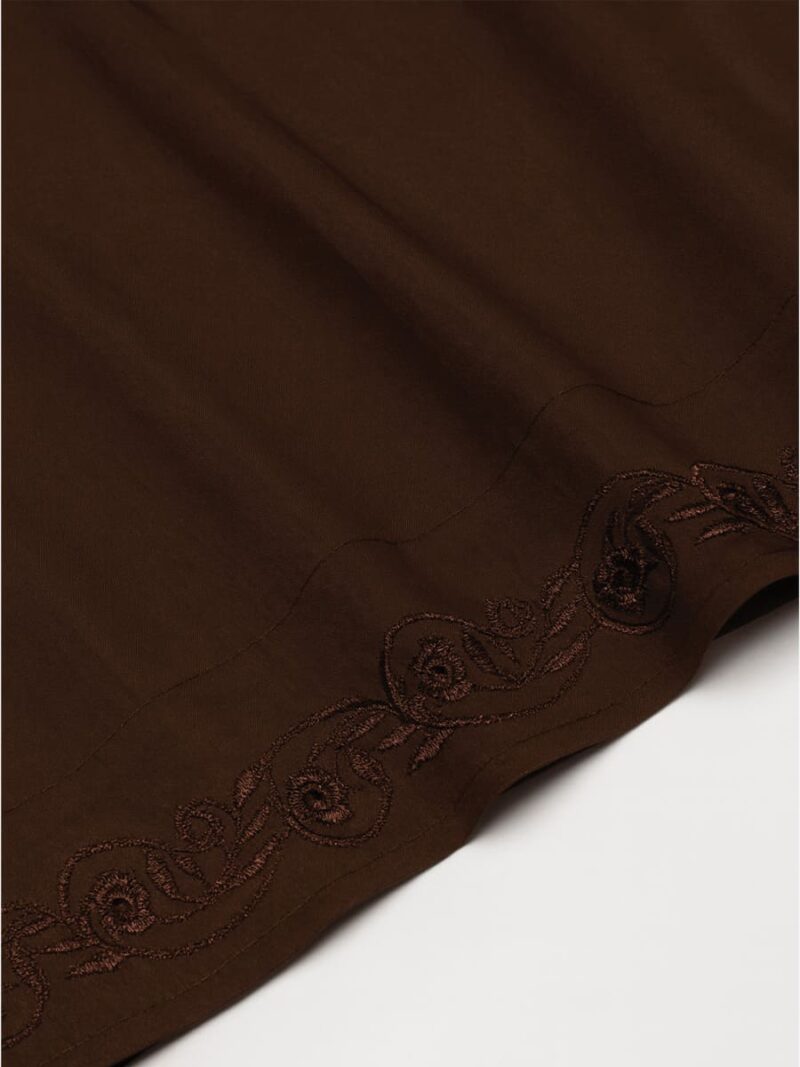Women’s Cotton Embroidered In-Skirt – Brown