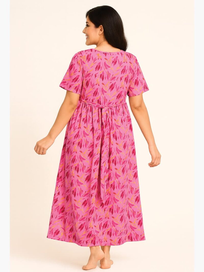 Women's Cotton Feeding Nighty – Dust Pink