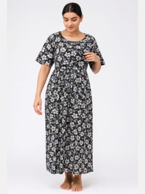 cotton zipless feeding nighty