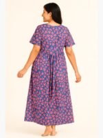 Women's Cotton Feeding Nighty – Sky Blue