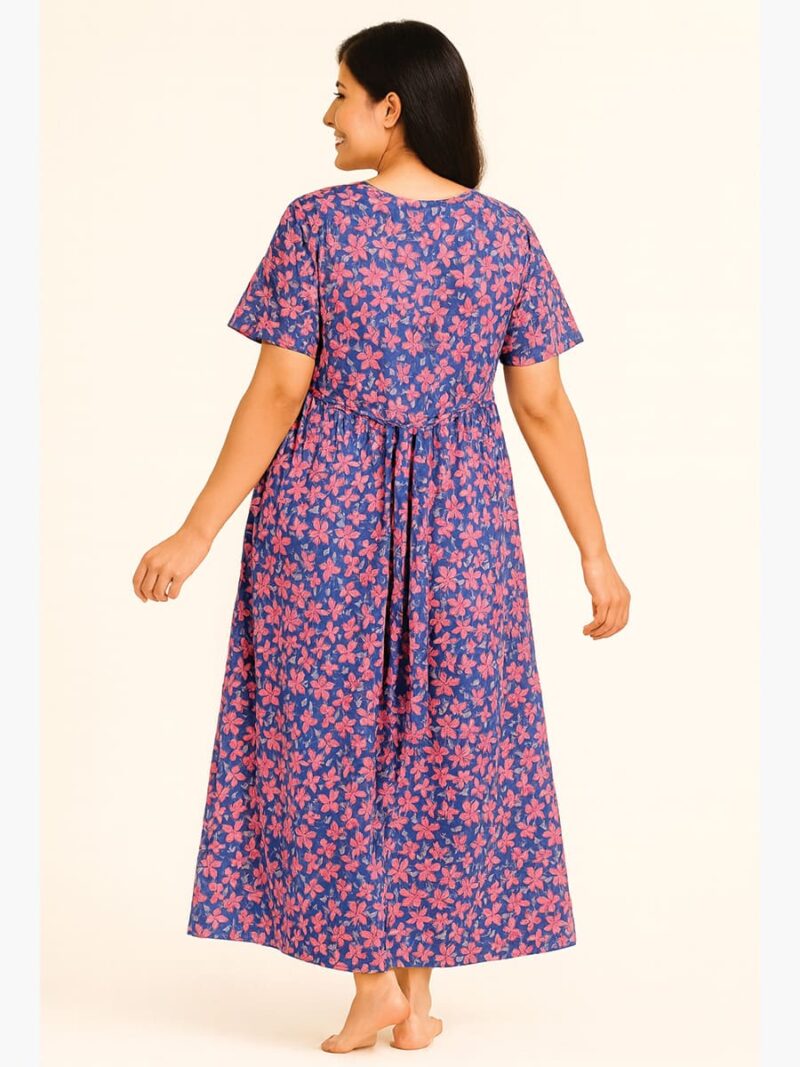 Women's Cotton Feeding Nighty – Sky Blue