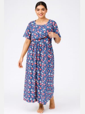 cotton zipless feeding nighty