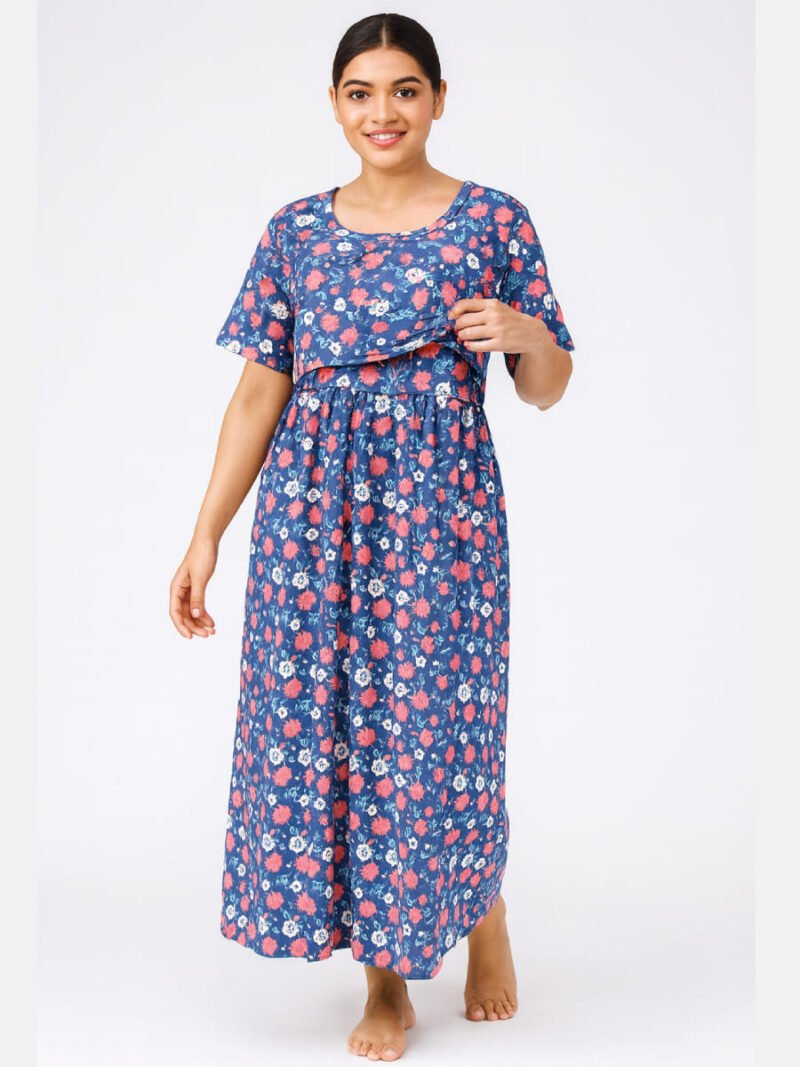 cotton zipless feeding nighty