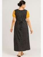 Women’s Cotton Printed Nighty – Black