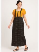 Women’s Cotton Printed Nighty – Black