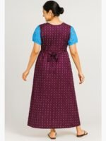 Women’s Cotton Printed Nighty – Burgundy
