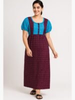 Women’s Cotton Printed Nighty – Burgundy