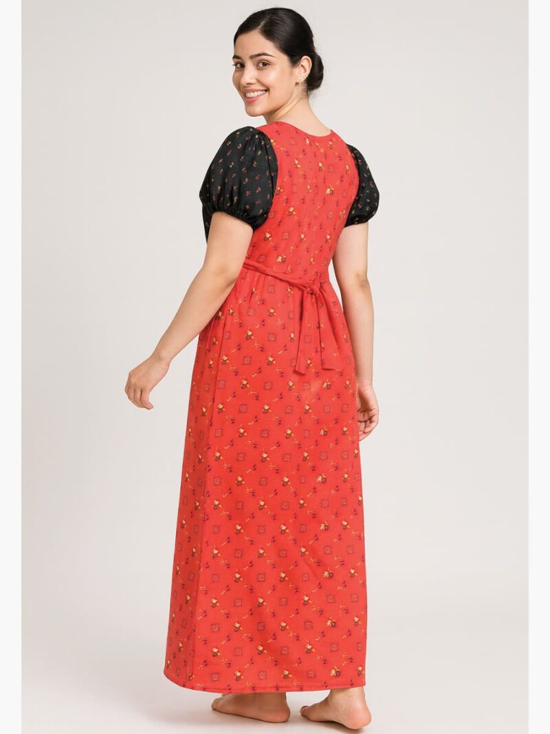 Women’s Cotton Printed Nighty – Cerise