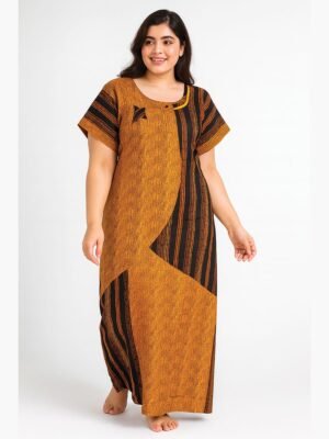 Women’s Cotton Printed Nighty - Yellow