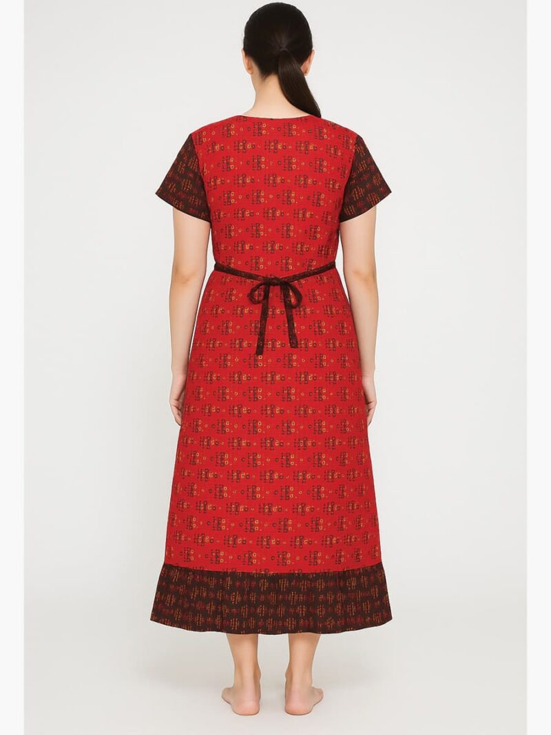 Women's Cotton Frock Feeding Nighty – Red