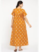 W-NY-151-01-TG-XL-B Women’s Cotton Printed Full Length Nighty – Tangerine