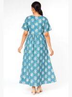 W-NY-154-01-TL-XXL-B Women's Satin Feeding Nighty with Shawl – Teal