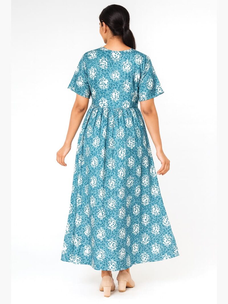 Women's Satin Feeding Nighty with Shawl – Teal