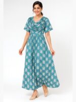 W-NY-154-01-TL-XXL-F Women's Satin Feeding Nighty with Shawl – Teal