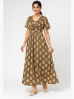 W-NY-154-03-BR-XXL-F Women's Satin Feeding Nighty with Shawl – Brown