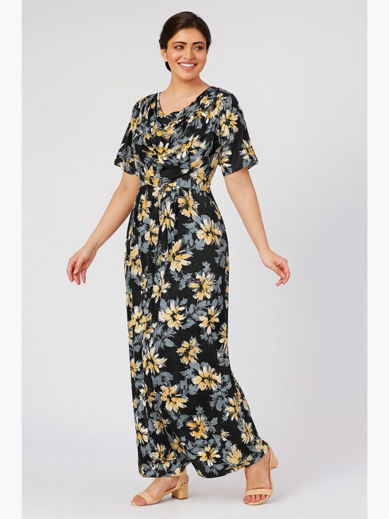 W-NY-155-02-BK-XXL-F Women's Satin Feeding Nighty with Shawl – Black