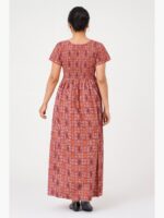 W-NY-159-02-TC-XXL-B Women's Cotton Printed Smocked Nighty - Terracotta