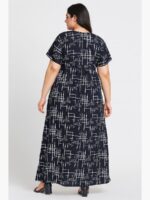 W-NY-162-04-NB-3XL-B Women’s Cotton Printed Full Length Nighty – Navy Blue