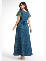 W-NY-169-01-TL-XL-B Women’s Cotton Feeding Nighty Concealed Double Side Zippers - Teal