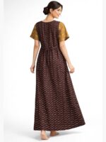 Women’s Cotton Feeding Nighty Concealed Double Side Zippers - Coffee