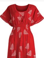 W-NY-177-01-RD-XXL-B. Women’s Cotton Printed Kaftan Nighty - Red