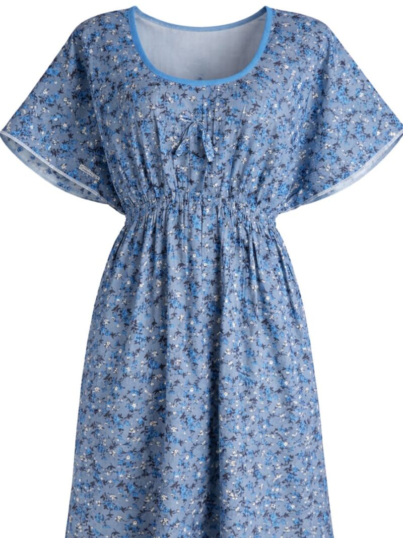 Women’s Cotton Printed Kaftan Nighty - Blue