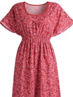 W-NY-177-08-PK-XXL-B. Women’s Cotton Printed Kaftan Nighty - Pink