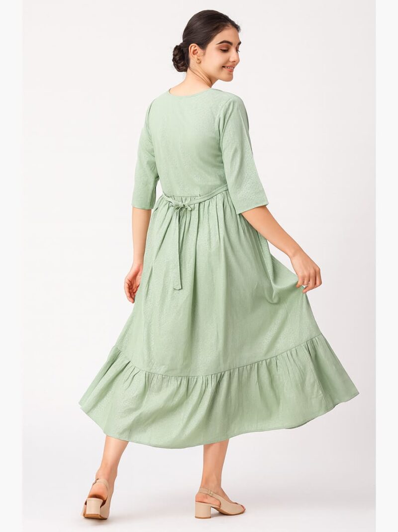 Women's Rayon Flared Kurti – Seafoam Green