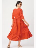 Women's Rayon Flared Kurti – Red