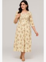 W-TP-146-01-CRM-M-F Women’s Rayon Floral Feeding Top -Cream