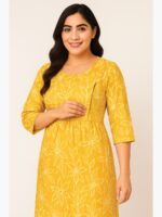 Women’s Cotton Floral Feeding Top - Yellow