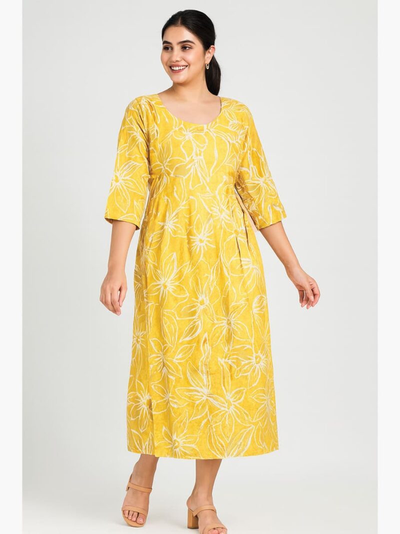 Women’s Cotton Floral Feeding Top - Yellow