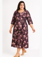 W-TP-157-04-BU-3XL-F Women’s Cotton Floral Feeding Top - Burgundy