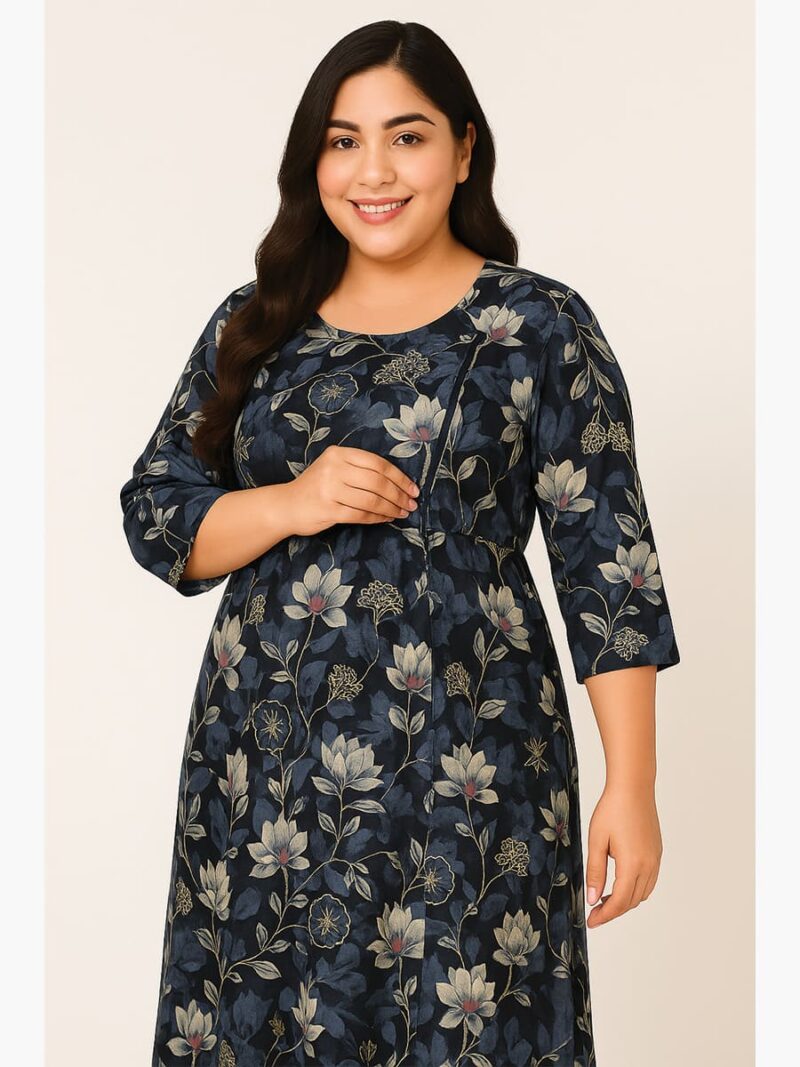 Women’s Cotton Floral Feeding Top - Gray