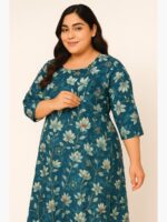 W-TP-157-06-TL-3XL-B. Women’s Cotton Floral Feeding Top - Teal