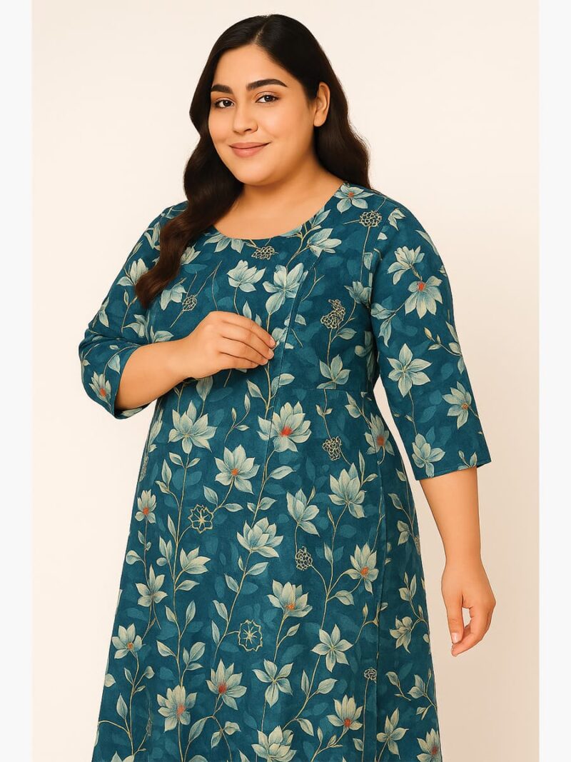 Women’s Cotton Floral Feeding Top - Teal