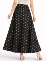 KG-SK-180-02-BK-S-B.. Women’s Satin Flared Skirt - Black