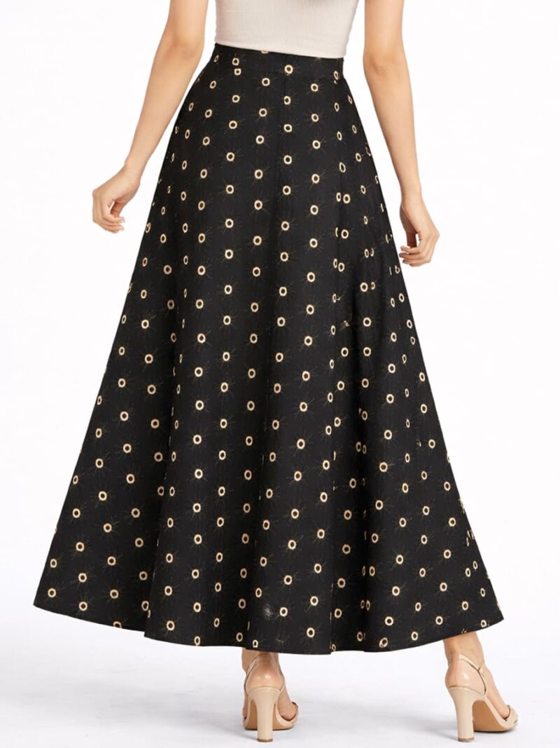 Women’s Satin Flared Skirt - Black