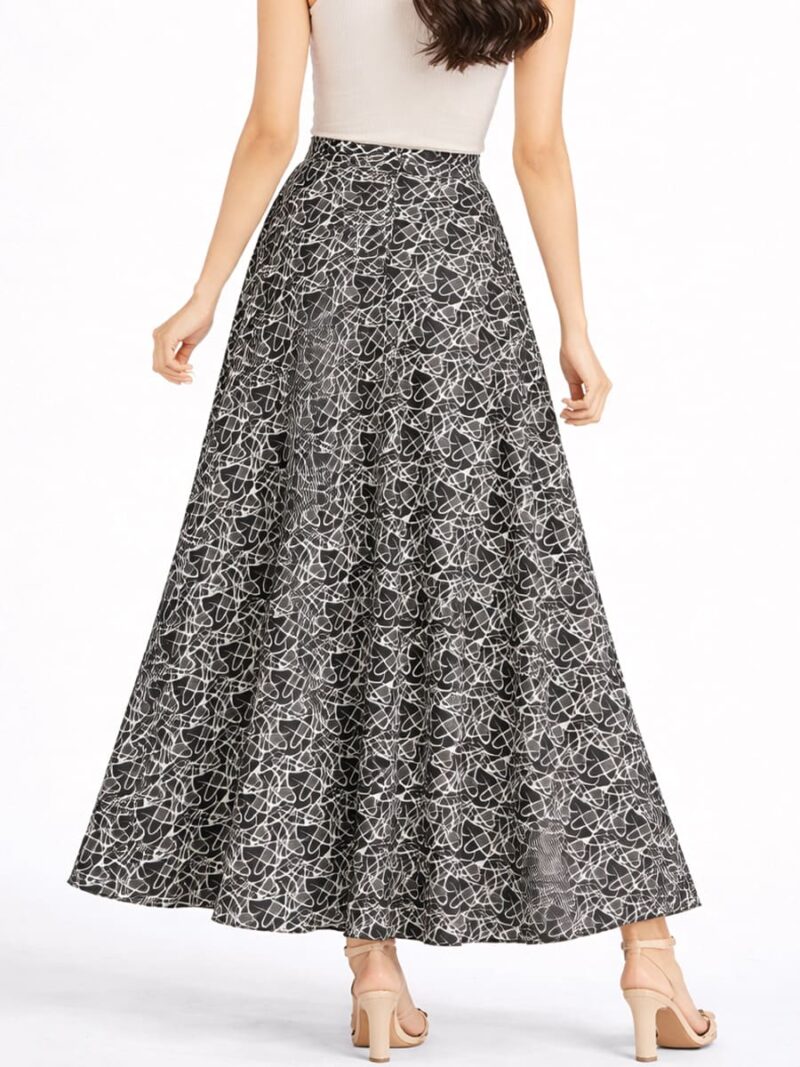 Women’s Satin Flared Skirt - Black
