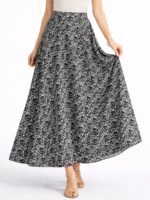 Women’s Satin Flared Skirt - Black