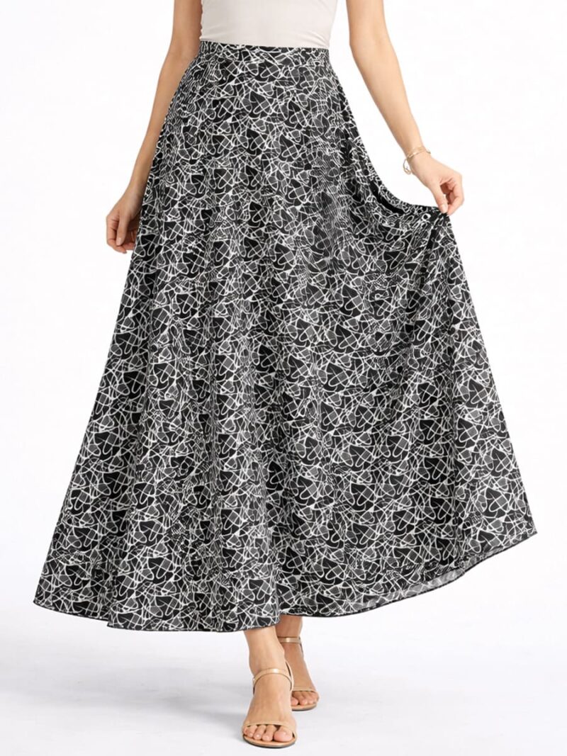Women’s Satin Flared Skirt - Black