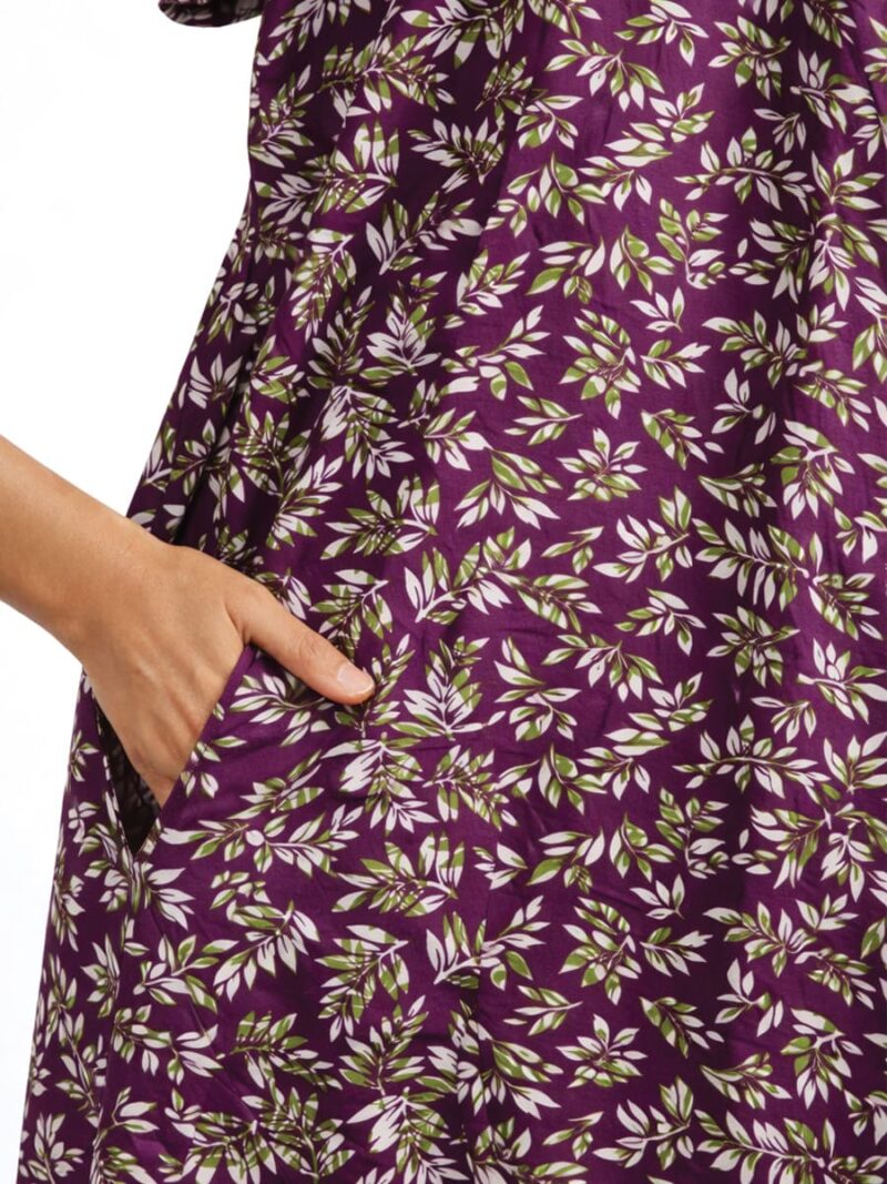 Women's Cotton Floral Plus Size Nighty - Purple