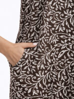 Women's Cotton Floral Plus Size Nighty - Coffee