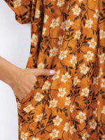 Women's Cotton Floral Plus Size Nighty - Tangerine