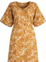 W-NY-179-04-CRM-4XL-B.. Women's Cotton Floral Plus Size Nighty - Cream